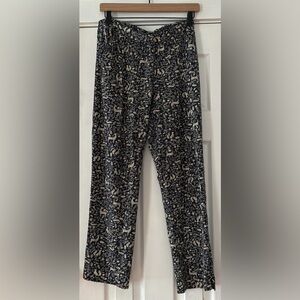 Kappahl Navy Cream Animal Print Pajama Pants Cotton Elastane Small Swedish EUC‎